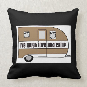 "Live, Laugh, Love and Camp" Kussen