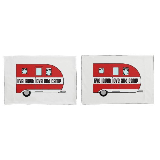 "Live, Laugh, Love and Camp" Kussensloop (Voorkant-Set)