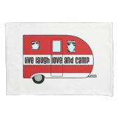 "Live, Laugh, Love and Camp" Kussensloop (Voorkant-Links)
