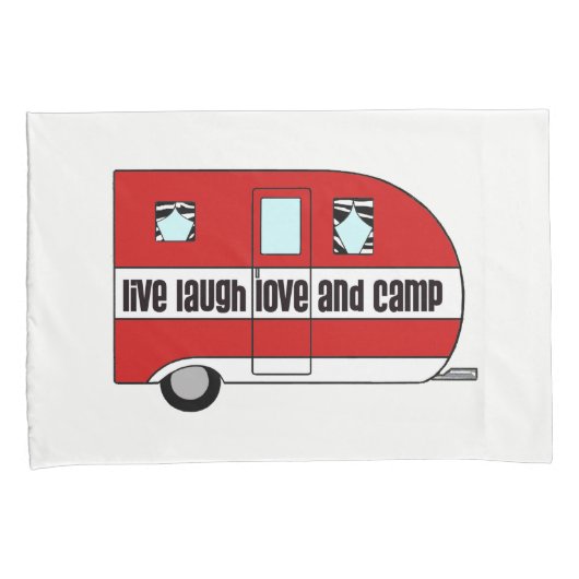 "Live, Laugh, Love and Camp" Kussensloop (Voorkant-Rechts)