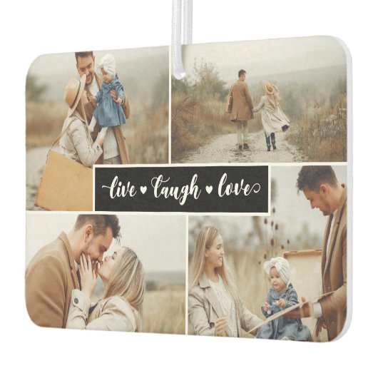Live Laugh Love Black Photo Collage Luchtverfrisser (Links)