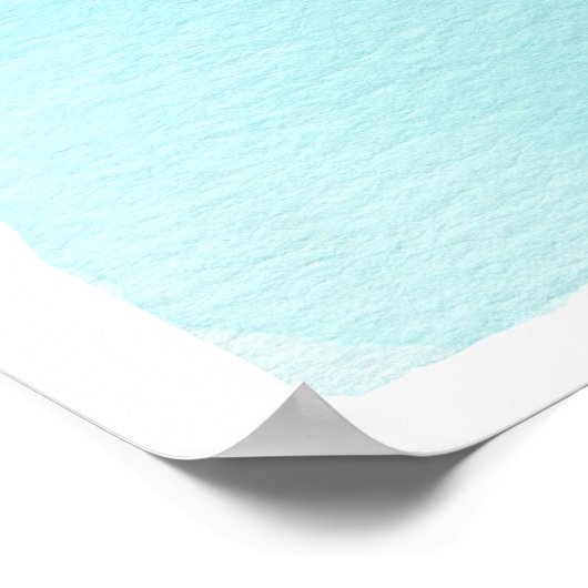 Live Laugh Love | Blue Ombre Motivatie Poster (Hoek)