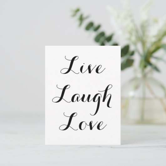 Live - Laugh - Love Briefkaart (Staand voorkant)