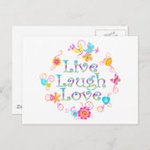 Live Laugh Love Briefkaart (Voorkant / Achterkant)