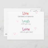 Live Laugh Love Briefkaart (Voorkant / Achterkant)