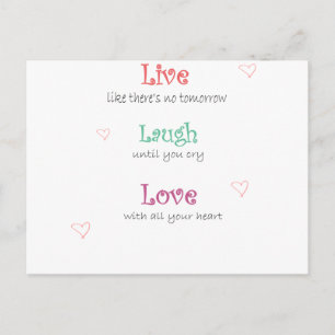 Live Laugh Love Briefkaart