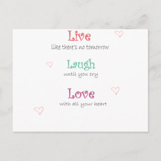 Live Laugh Love Briefkaart