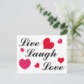 Live, Laugh, Love Briefkaart (Staand voorkant)
