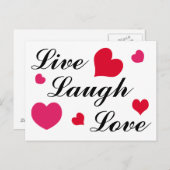 Live, Laugh, Love Briefkaart (Voorkant / Achterkant)