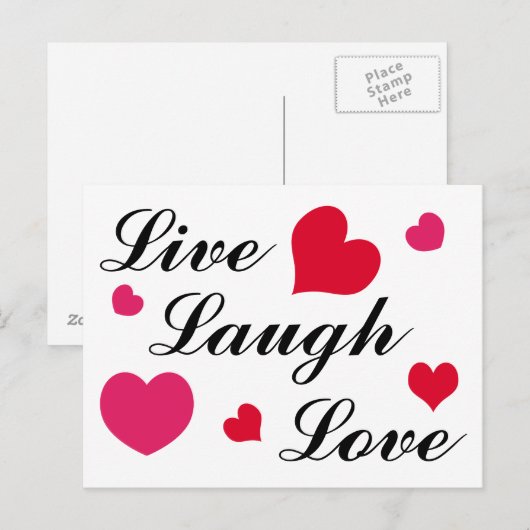 Live, Laugh, Love Briefkaart (Voorkant / Achterkant)