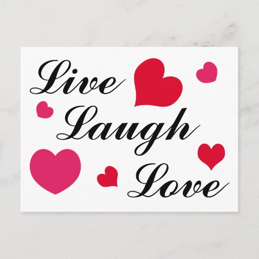 Live, Laugh, Love Briefkaart (Voorkant)