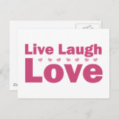 Live Laugh Love Briefkaart (Voorkant / Achterkant)