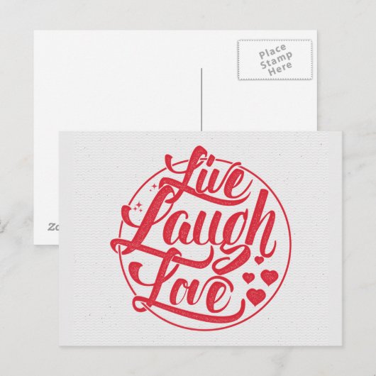 Live Laugh Love Briefkaart (Voorkant / Achterkant)