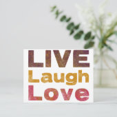 Live Laugh Love Briefkaart (Staand voorkant)