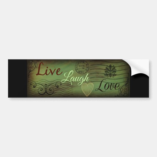 Live Laugh Love Briefkaart Bumpersticker (Voorkant)