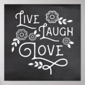 Live Laugh Love Chalkboard Style Art Poster (Voorkant)