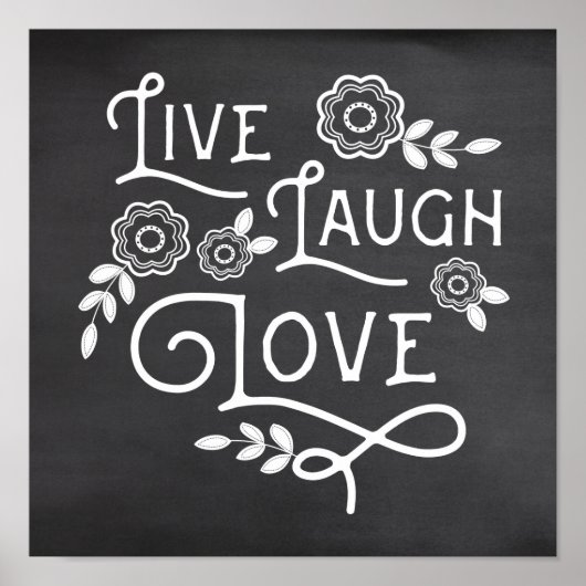 Live Laugh Love Chalkboard Style Art Poster (Voorkant)