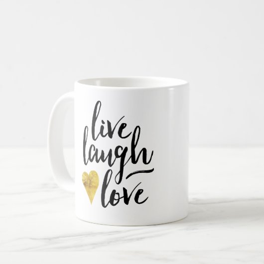 Live Laugh Love Coffee Mok (Voorkant links)