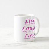 Live, Laugh, Love Coffee Mok (Voorkant rechts)