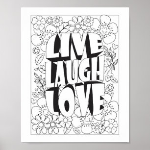 Live Laugh love Color It Yzelf Poster