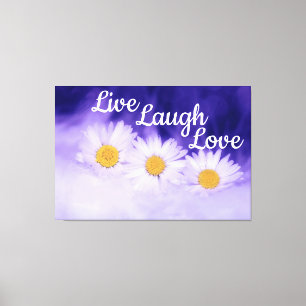 Live Laugh Love Daisies Canvas Afdruk