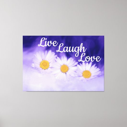 Live Laugh Love Daisies Canvas Afdruk (Voorkant)