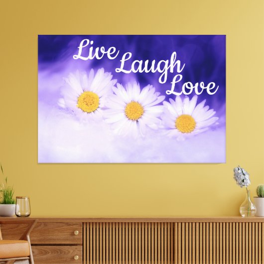 Live Laugh Love Daisies Canvas Afdruk (Insitu (Woonkamer))