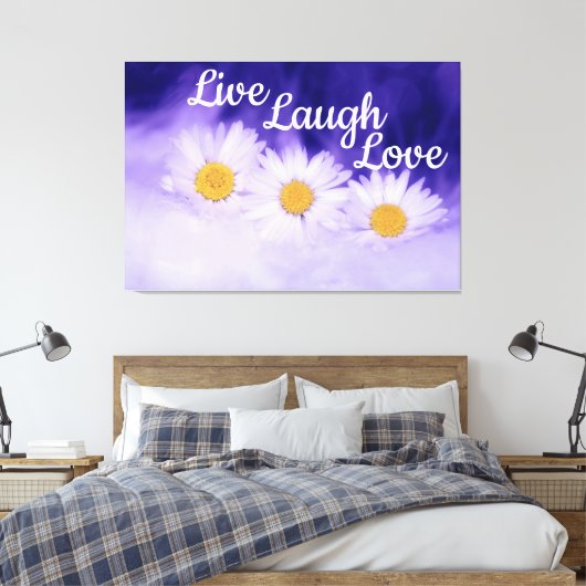 Live Laugh Love Daisies Canvas Afdruk (Insitu (Slaapkamer))