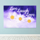 Live Laugh Love Daisies Canvas Afdruk (Insitu (Houten vloer))
