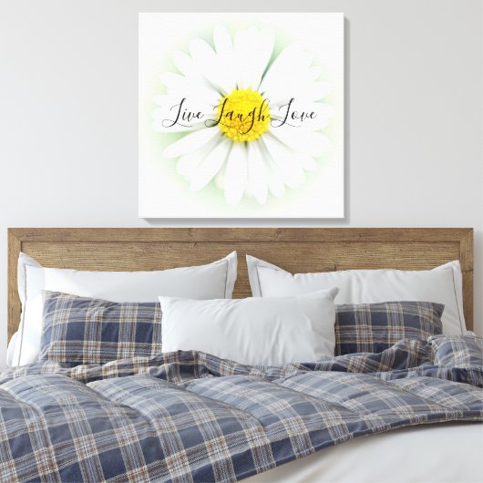 Live Laugh Love Daisy Canvas Afdruk (Insitu (Slaapkamer))
