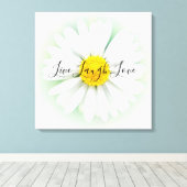 Live Laugh Love Daisy Canvas Afdruk (Insitu (Houten vloer))