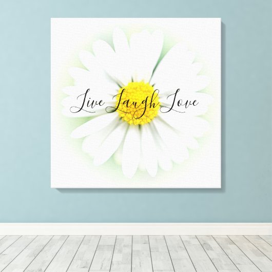 Live Laugh Love Daisy Canvas Afdruk (Insitu (Houten vloer))