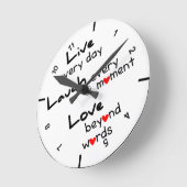 Live, Laugh, Love Design Wall-klok Ronde Klok (Hoek)