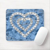 Live Laugh Love Diamond Heart Blue Muismat (Met muis)