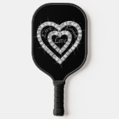 Live Laugh Love Diamond Heart Pickleball Paddle (Achterkant)