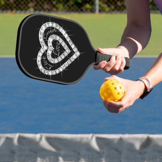 Live Laugh Love Diamond Heart Pickleball Paddle (Insitu)
