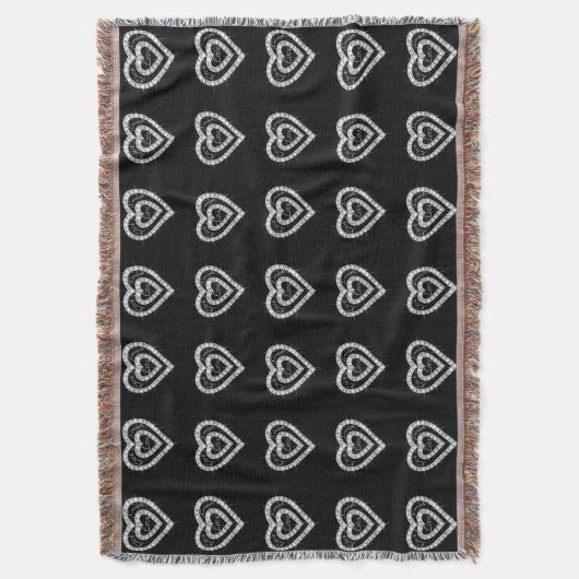 Live Laugh Love Diamond Hearts Throw Blanket Deken (Voorkant Verticaal)