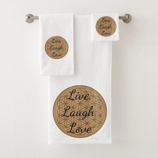 "Live, Laugh, Love"-dodset Bad Handdoek (Insitu)