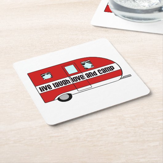 "Live, Laugh, LoVe en Camp" Kartonnen Onderzetters (Schuin)