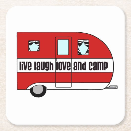 "Live, Laugh, LoVe en Camp" Kartonnen Onderzetters (Voorkant)