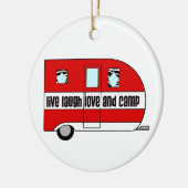 Live, Laugh, Love en Camp Keramisch Ornament (Links)