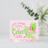 Live, Laugh, Love en Celerybrate Life Briefkaart (Staand voorkant)
