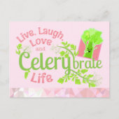 Live, Laugh, Love en Celerybrate Life Briefkaart (Voorkant)