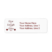 Live Laugh Love Etiket (Voorkant)