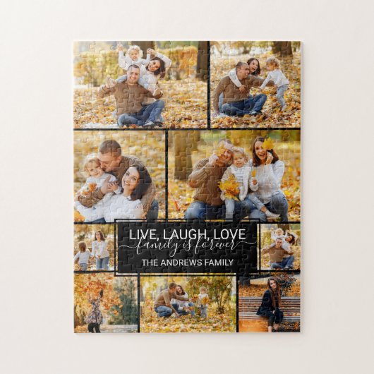 Live Laugh Love Family Forever Foto Collage Legpuzzel (Verticaal)