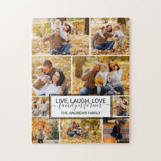 Live Laugh Love Family Forever Foto Collage Legpuzzel (Verticaal)