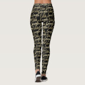 Live Laugh Love Faux Gold Lettering Black Leggings (Achterkant)