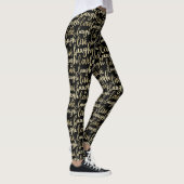 Live Laugh Love Faux Gold Lettering Black Leggings (Rechts)