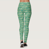 Live Laugh Love Faux Gold Lettering Light Green Leggings (Achterkant)