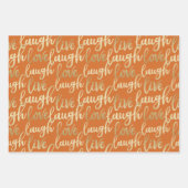Live Laugh Love Faux Gold Lettering Pattern Inpakpapier Vel (Voorkant)